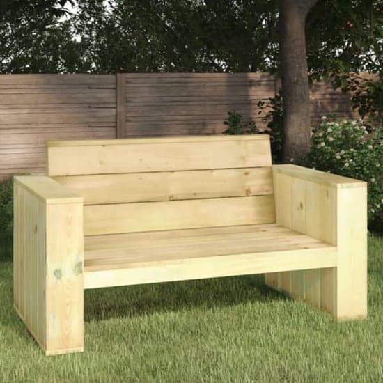 Nitya 139cm Wooden Garden Seating Bench In Green Impregnated_1