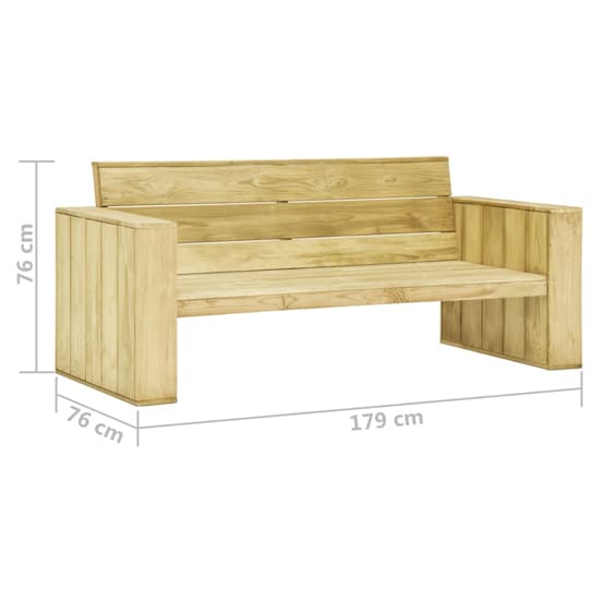 Nitya 179cm Wooden Garden Seating Bench In Green Impregnated_5