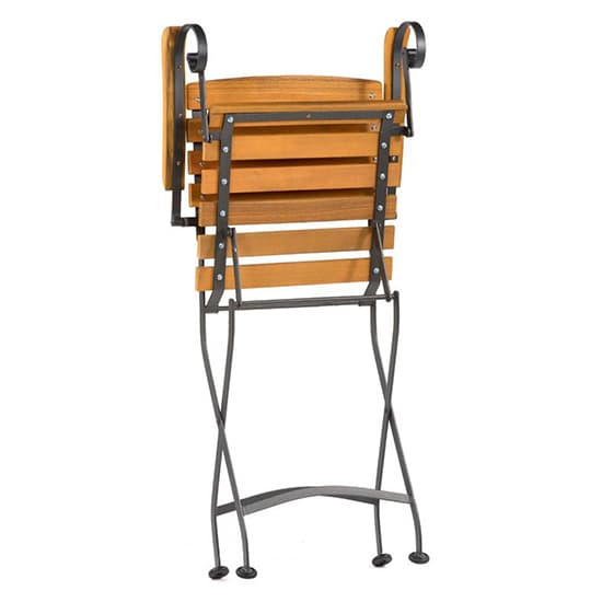 Noah Acacia Wood Folding Arm Chair With Steel Frame_5