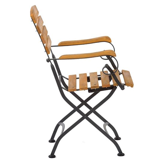 Noah Acacia Wood Folding Arm Chair With Steel Frame_3