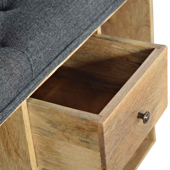 Noah Wooden Shoe Storage Bench With Black Fabric Seat_3