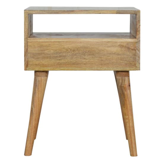 Nobly Wooden Bedside Cabinet In Oak Ish And White With Open Slot_4