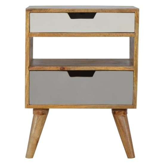 Nobly Wooden Cut Out Bedside Cabinet In Grey And White_2