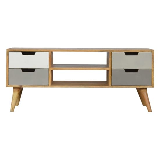 Nobly Wooden TV Stand In Grey And White With 4 Drawers 2 Shelves_2