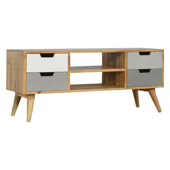 Nobly Wooden TV Stand In Grey And White With 4 Drawers 2 Shelves_1