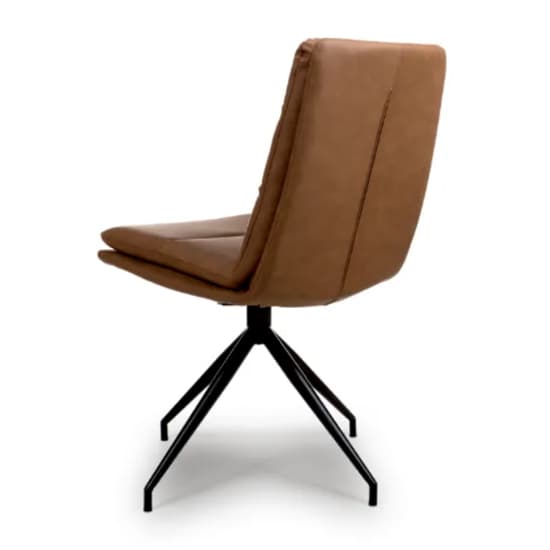Nobo Tan Faux Leather Dining Chair With Black Legs In Pair_5