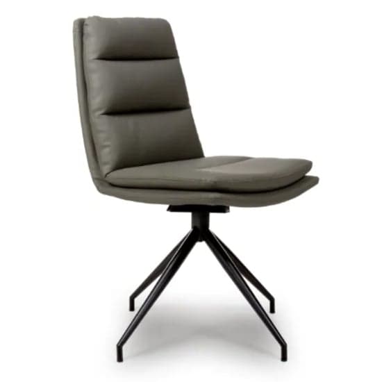 Nobo Truffle Faux Leather Dining Chair With Black Legs In Pair_2