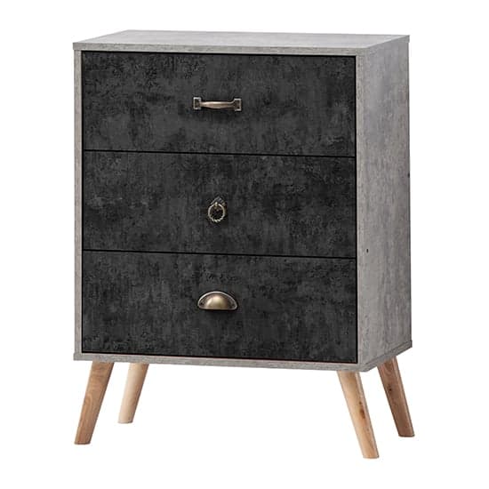 Noein Wooden Chest Of 3 Drawers In Concrete Effect And Charcoal_1