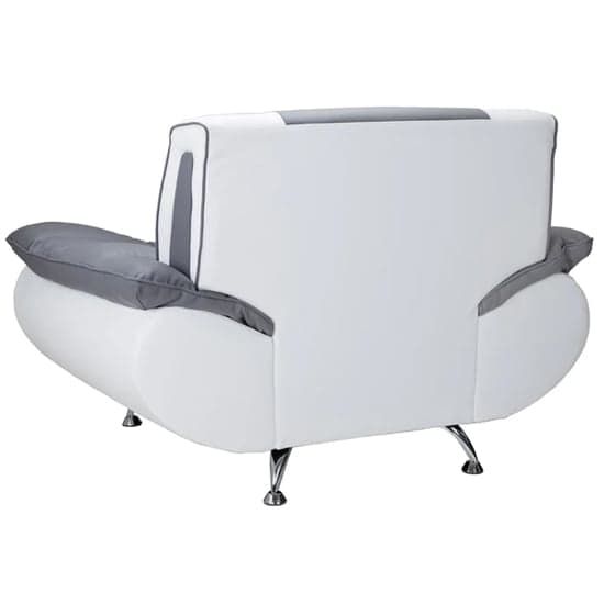 Nonoil Faux Leather Armchair In White And Grey_2