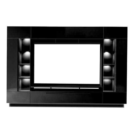 Norco High Gloss Entertainment Unit In Black With LED Lighting_2