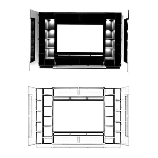 Norco High Gloss Entertainment Unit In Black With LED Lighting_4