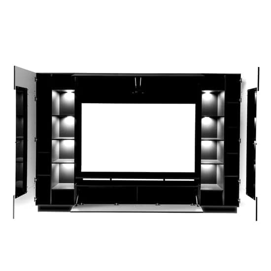 Norco High Gloss Entertainment Unit In Black With LED Lighting_5