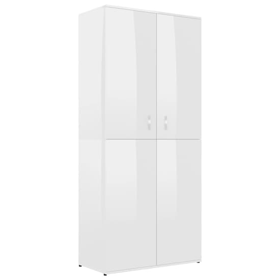Norco High Gloss Shoe Storage Cabinet With 2 Doors In White_3