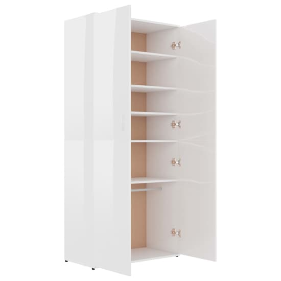 Norco High Gloss Shoe Storage Cabinet With 2 Doors In White_4