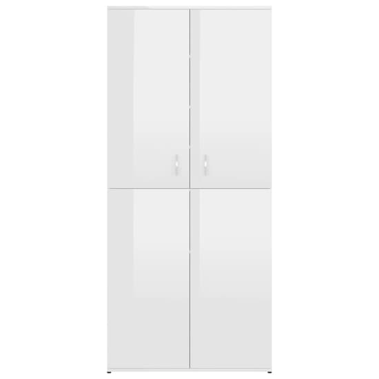 Norco High Gloss Shoe Storage Cabinet With 2 Doors In White_5