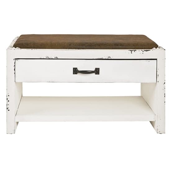 Norco Wooden Shoe Storage Bench In White Vintage Look_1