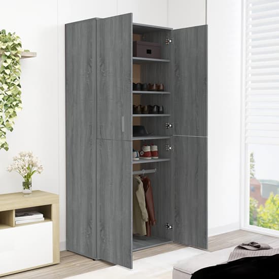 Norco Shoe Storage Cabinet With 2 Doors In Grey Sonoma Oak_2