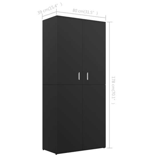 Norco Wooden Shoe Storage Cabinet With 2 Doors In Black_6