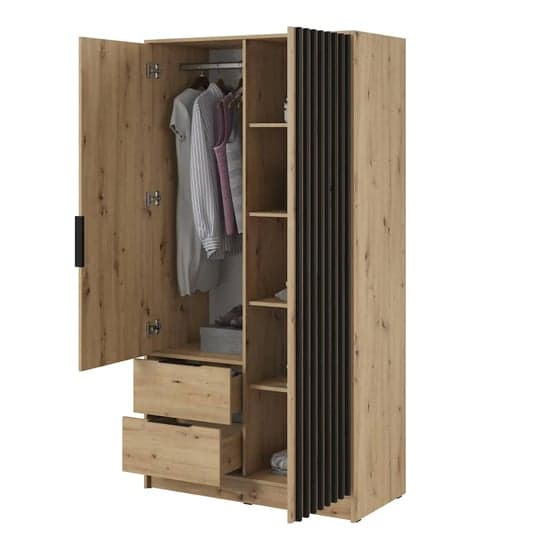 Norco Wooden Wardrobe With 2 Hinged Doors 105cm In Artisan Oak_3