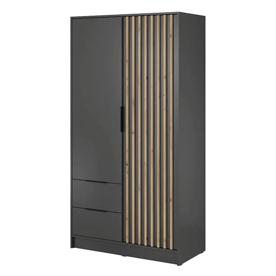 Norco Wooden Wardrobe With 2 Hinged Doors 105cm In Graphite_2