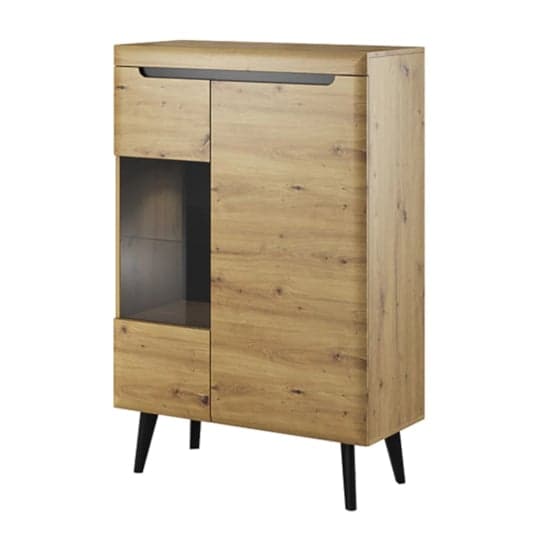 Newry Wooden Display Cabinet With 2 Doors In Artisan Oak_1