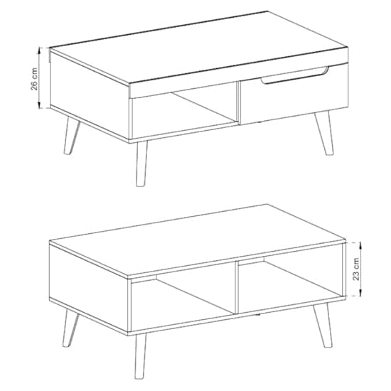 Newry High Gloss Coffee Table With 1 Drawer In White_2