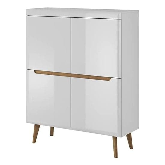 Newry High Gloss Sideboard With 2 Doors 6 Shelves In White_1