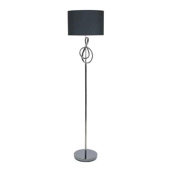 Norman Black Linen Shade Floor Lamp With Black G-Clef Base_2