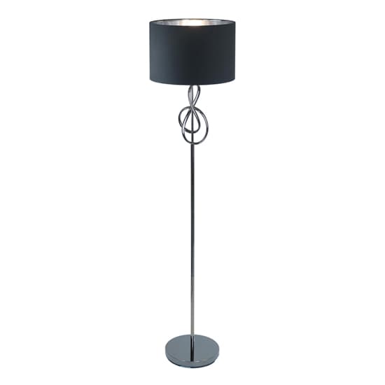 Norman Black Linen Shade Floor Lamp With Black G-Clef Base_3