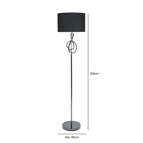 Norman Black Linen Shade Floor Lamp With Black G-Clef Base_7