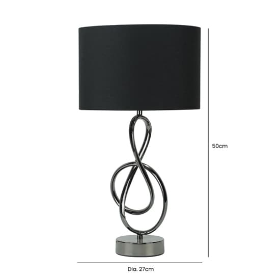 Norman Black Linen Shade Table Lamp With Black G-Clef Base_6