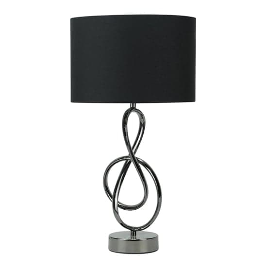 Norman Black Linen Shade Table Lamp With Black G-Clef Base_1