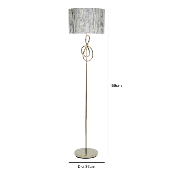Norman Grey Linen Shade Floor Lamp With Gold G-Clef Base_6