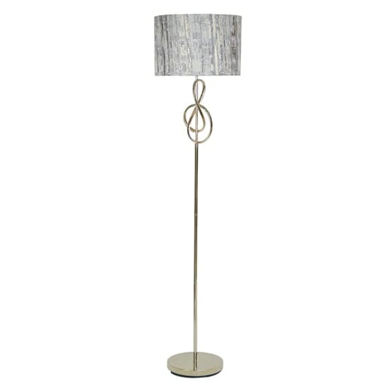 Norman Grey Linen Shade Floor Lamp With Gold G-Clef Base_1