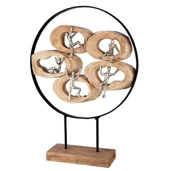 Norman Wood In Circle Climb Sculpture In Oak And Silver_2