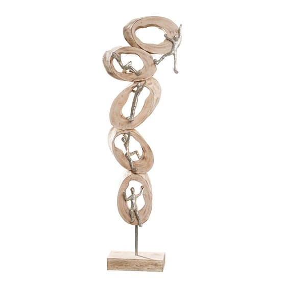 Norman Wood Climb Sculpture In Oak And Silver_2