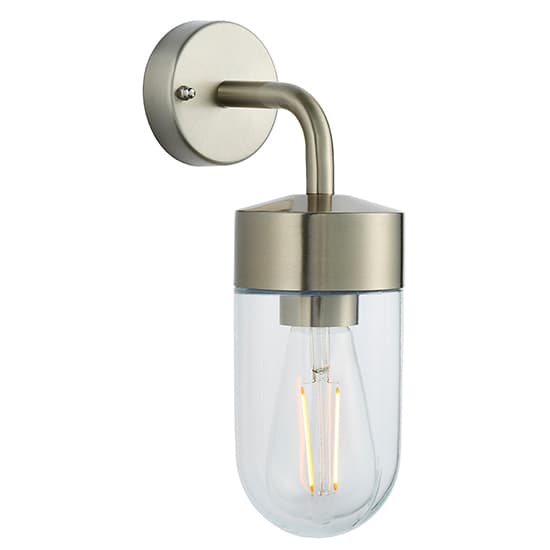 North Clear Glass Wall Light In Brushed Stainless Steel_2