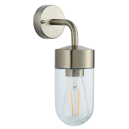 North Clear Glass Wall Light In Brushed Stainless Steel_3