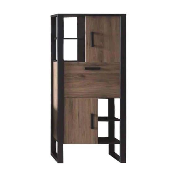 North Wooden Display Cabinet Tall With 3 Doors In Okapi Walnut_2