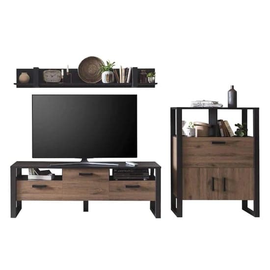 North Wooden Living Room Furniture Set 2 In Okapi Walnut_2