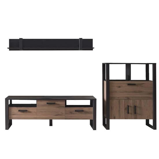 North Wooden Living Room Furniture Set 2 In Okapi Walnut_3
