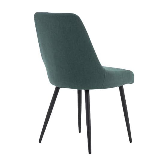 Norton Dark Green Fabric Dining Chairs With Metal Frame In Pair_4