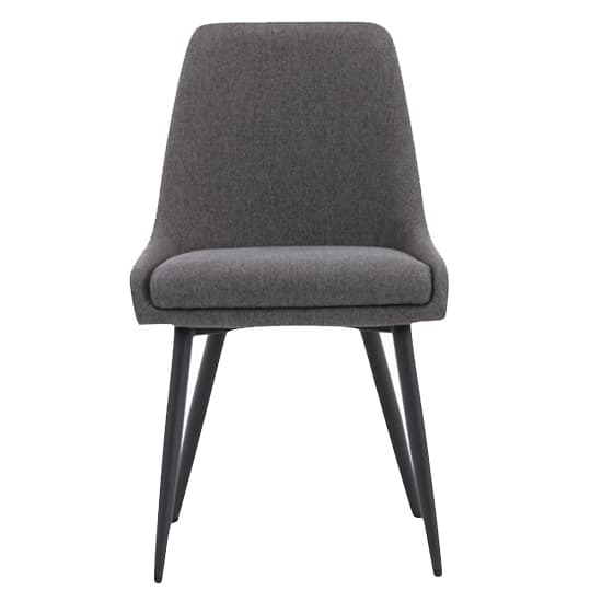Norton Dark Grey Fabric Dining Chairs With Metal Frame In Pair_3