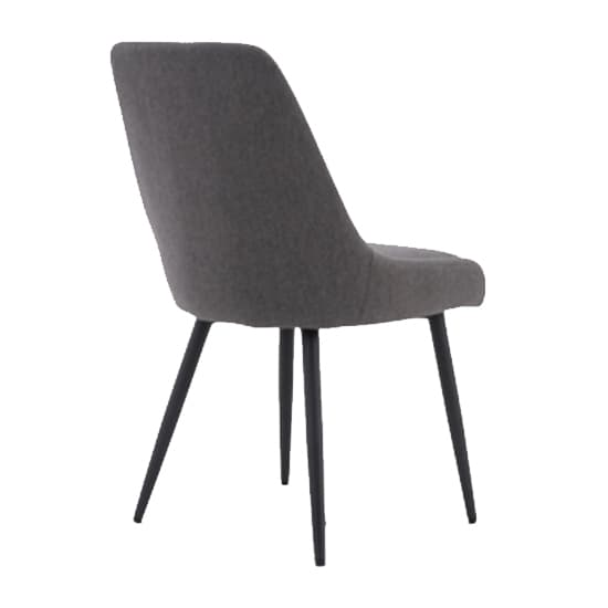 Norton Dark Grey Fabric Dining Chairs With Metal Frame In Pair_4