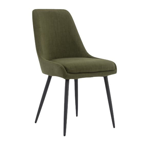 Norton Fabric Dining Chair In Dark Green With Metal Frame_2