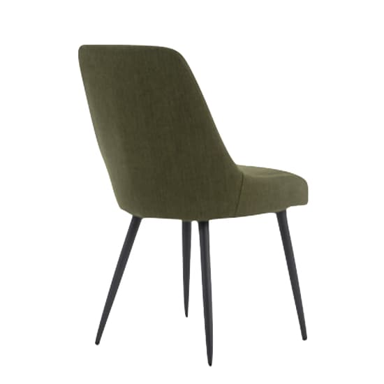 Norton Fabric Dining Chair In Dark Green With Metal Frame_3