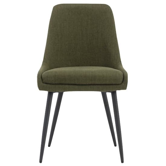Norton Fabric Dining Chair In Dark Green With Metal Frame_1