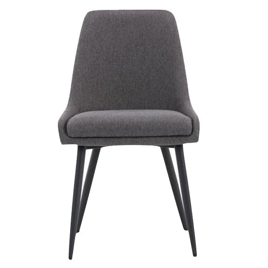 Norton Fabric Dining Chair In Dark Grey With Metal Frame_1