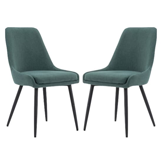 Norton Teal Blue Fabric Dining Chairs With Metal Frame In Pair_1