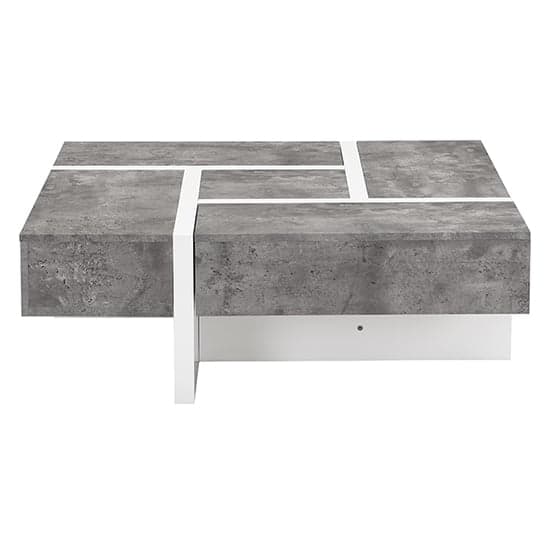 Nova Square Storage Coffee Table In Concrete Effect And White_3
